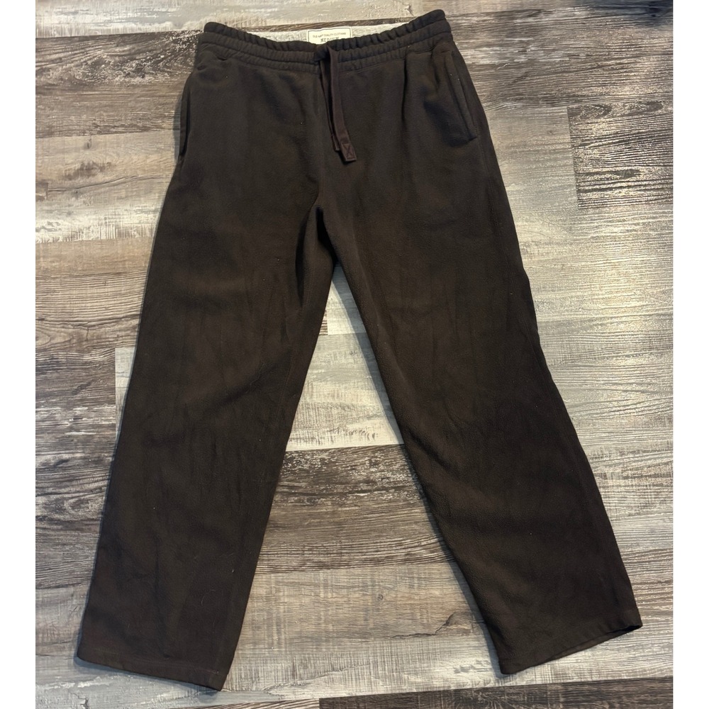Old Navy Mens Fleece Sweatpants Medium Brown Drawstring Joggers Back Pocket
